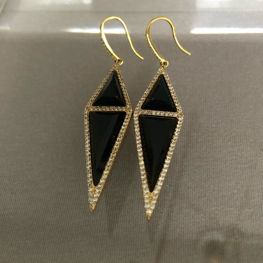 Melanie Auld black onyx drop earrings